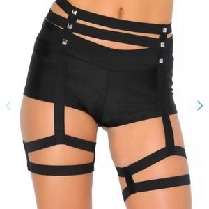 iheartraves Studded Garter Belt Black/M/NWT